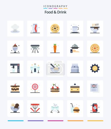 Illustration for Creative Food And Drink 25 Flat icon pack  Such As food. drink. food. slice. fruit - Royalty Free Image