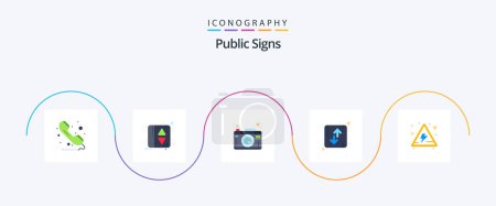 Illustration for Public Signs Flat 5 Icon Pack Including up. down. direction. photography - Royalty Free Image