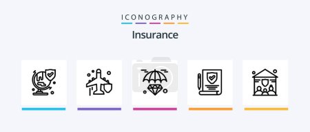 Illustration for Insurance Line 5 Icon Pack Including wheels. bed. child. shield. insurance. Creative Icons Design - Royalty Free Image