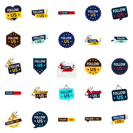 Ilustración de 25 Vector Follow Us Banners for Instagram Stories and Facebook Posts - Imagen libre de derechos
