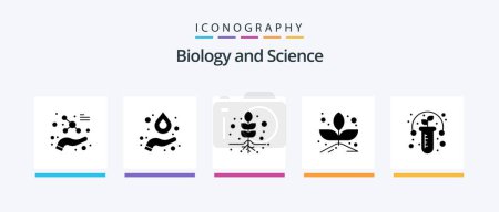 Illustration for Biology Glyph 5 Icon Pack Including . test. root. plant. sprout. Creative Icons Design - Royalty Free Image