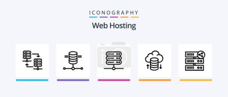 Illustration for Web Hosting Line 5 Icon Pack Including . delete. security. database. network. Creative Icons Design - Royalty Free Image