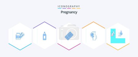 Illustration for Pregnancy 25 Blue icon pack including pregnancy. tablet. child. drugs. medicine - Royalty Free Image