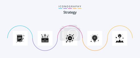Illustration for Strategy Glyph 5 Icon Pack Including marketing. money. money. idea. marketing - Royalty Free Image