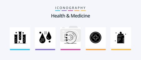 Ilustración de Paquete del icono del glifo 5 de la salud y de la medicina incluyendo médico. salud. Aptitud. medicina. Forma. Diseño de iconos creativos - Imagen libre de derechos