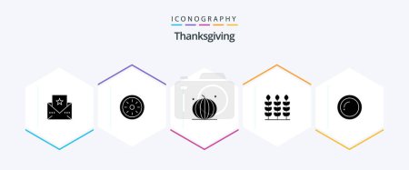 Illustration for Thanks Giving 25 Glyph icon pack including food. giving. fruit. thanks. vegetables - Royalty Free Image