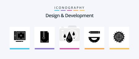 Ilustración de Design and Development Glyph 5 Icon Pack Including design. coding. design. drop. design. Creative Icons Design - Imagen libre de derechos