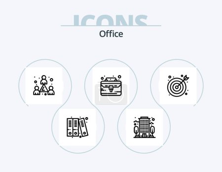Illustration for Office Line Icon Pack 5 Icon Design. . office. center. chat. supplies - Royalty Free Image
