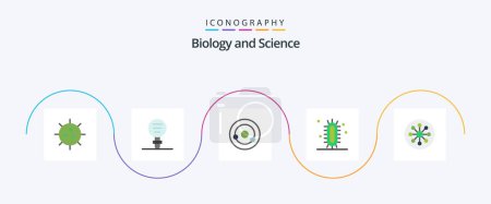 Ilustración de Biology Flat 5 Icon Pack Including science. experiment. laboratory. biology. chemistry - Imagen libre de derechos