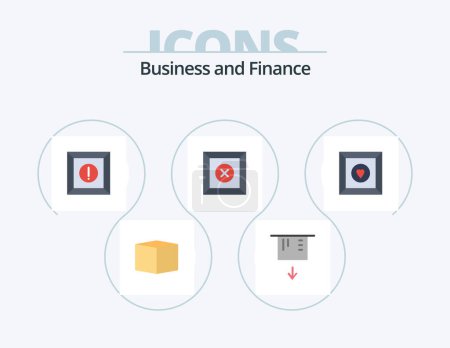 Illustration for Finance Flat Icon Pack 5 Icon Design. . . warning. product. box - Royalty Free Image