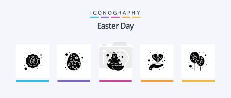 Illustration for Easter Glyph 5 Icon Pack Including balloon. christian. baby. celebration. hand. Creative Icons Design - Royalty Free Image