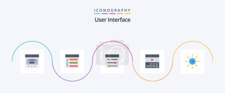 Illustration for User Interface Flat 5 Icon Pack Including hero. communication. sidebar. settings - Royalty Free Image