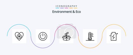 Illustration for Environment And Eco Line 5 Icon Pack Including energy. eco. environment. power. energy - Royalty Free Image