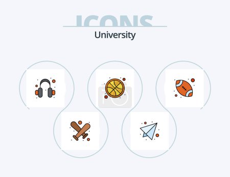 Illustration for University Line Filled Icon Pack 5 Icon Design. monitor. speech. education. rostrum. podium - Royalty Free Image