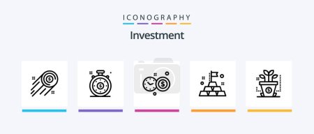 Illustration for Investment Line 5 Icon Pack Including . chargeback. coins. Creative Icons Design - Royalty Free Image