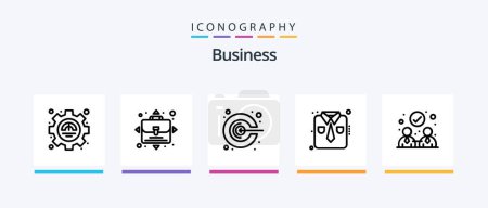 Illustration for Business Line 5 Icon Pack Including . collaboration. making. agreement. competencies. Creative Icons Design - Royalty Free Image