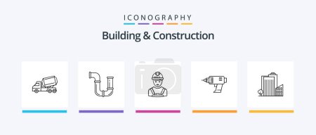 Illustration for Building And Construction Line 5 Icon Pack Including vehicle. cement. hook. truck. keyhole. Creative Icons Design - Royalty Free Image
