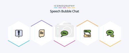 Illustration for Chat 25 FilledLine icon pack including . texting. - Royalty Free Image