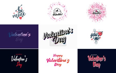 Téléchargez les illustrations : Happy Valentine's Day typography poster with handwritten calligraphy text. isolated on white background - en licence libre de droit