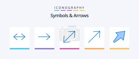 Illustration for Symbols and Arrows Blue 5 Icon Pack Including . scale. u. arrow. Creative Icons Design - Royalty Free Image