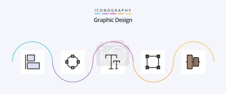 Téléchargez les illustrations : Design Line Filled Flat 5 Icon Pack Including . text. vertical. align - en licence libre de droit