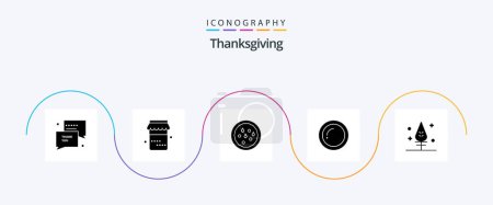 Illustration for Thanks Giving Glyph 5 Icon Pack Including . thanks. snack. feather. thanks - Royalty Free Image