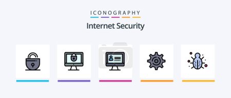 Illustration for Internet Security Line Filled 5 Icon Pack Including . internet. lock. internet. Creative Icons Design - Royalty Free Image