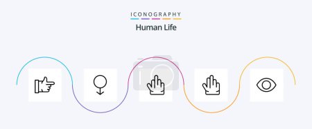 Ilustración de Human Line 5 Icon Pack Including . vision. high five. human. eye - Imagen libre de derechos