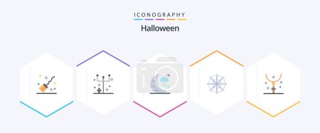 Illustration for Halloween 25 Flat icon pack including halloween. cross. trident. web icon. halloween - Royalty Free Image