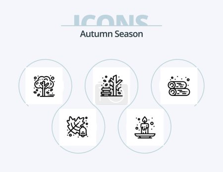 Illustration for Autumn Line Icon Pack 5 Icon Design. autumn. food. autumn. soup. bowl - Royalty Free Image