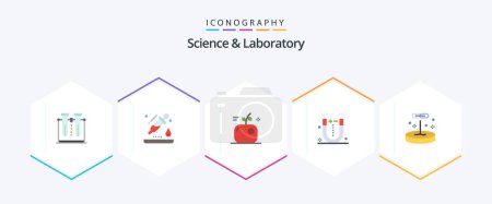 Illustration for Science 25 Flat icon pack including biology. physics. science. magnet. science - Royalty Free Image