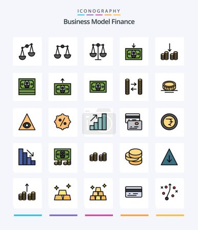 Illustration for Creative Finance 25 Line FIlled icon pack  Such As pyramid. eye. money. money. cash - Royalty Free Image