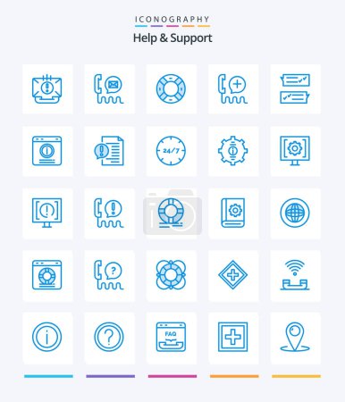Ilustración de Creative Help And Support 25 Blue icon pack  Such As help. chat. ui. service. help - Imagen libre de derechos