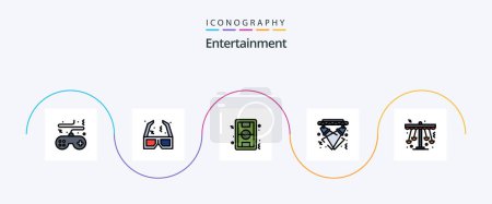 Illustration for Entertainment Line Filled Flat 5 Icon Pack Including electricity. lights. cinema. disco. soccer - Royalty Free Image