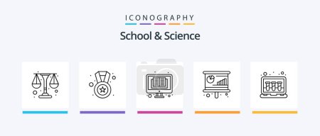 Illustration for School And Science Line 5 Icon Pack Including molecule. physic. pencil. blogging. Creative Icons Design - Royalty Free Image