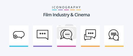 Illustration for Cenima Line 5 Icon Pack Including cinema. film. hd. entertaiment. strip. Creative Icons Design - Royalty Free Image