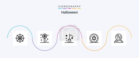 Téléchargez les illustrations : Halloween Line 5 Icon Pack Including . october. halloween broom. mage. magic - en licence libre de droit