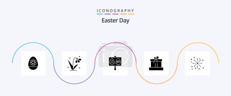 Illustration for Easter Glyph 5 Icon Pack Including fire. easter. tulip. box. holiday - Royalty Free Image