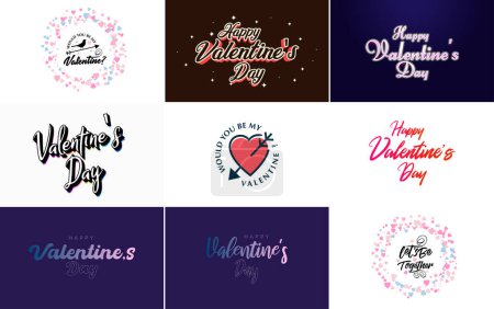 Téléchargez les illustrations : I Love You hand-drawn lettering with a heart design. suitable for use as a Valentine's Day greeting or in romantic designs - en licence libre de droit