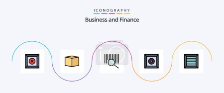 Illustration for Finance Line Filled Flat 5 Icon Pack Including . search. product. box - Royalty Free Image