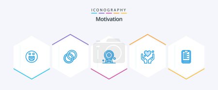 Illustration for Motivation 25 Blue icon pack including clipboard. love. england. heart. - Royalty Free Image