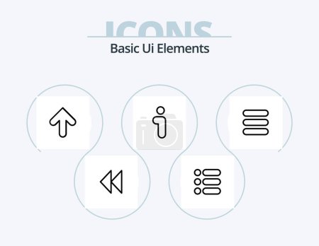 Téléchargez les illustrations : Basic Ui Elements Line Icon Pack 5 Icon Design. flèches. D'accord. amour. flèches. flèche - en licence libre de droit