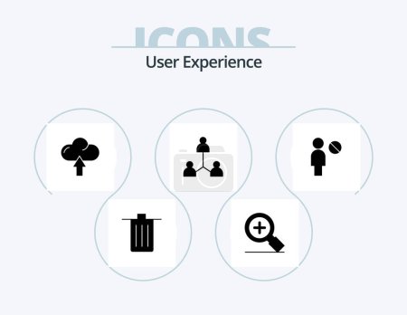 Ilustración de User Experience Glyph Icon Pack 5 Icon Design. network . plus . upload. arrow - Imagen libre de derechos