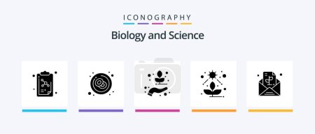 Ilustración de Biology Glyph 5 Icon Pack Including note. succulent. hand. plant. direct. Creative Icons Design - Imagen libre de derechos