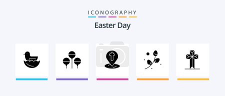 Illustration for Easter Glyph 5 Icon Pack Including easter. christian. easter. celebration. easter. Creative Icons Design - Royalty Free Image