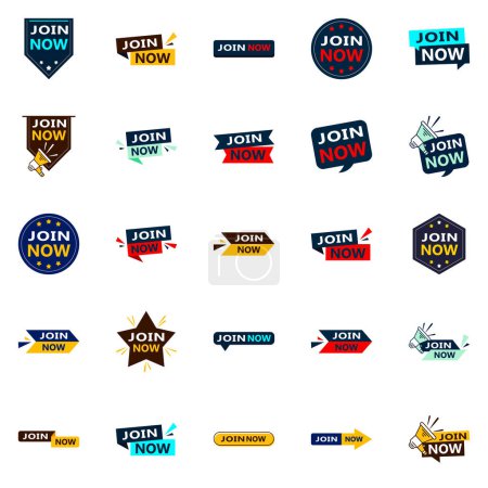 Illustration for 25 Innovative Typographic Banners for promoting membership - Royalty Free Image