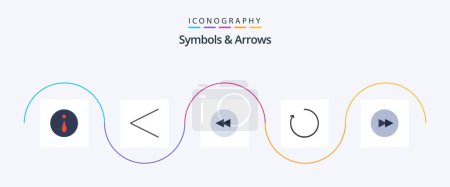 Téléchargez les illustrations : Symbols and Arrows Flat 5 Icon Pack Including . rewind. next. circle - en licence libre de droit