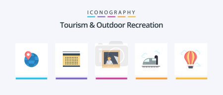 Illustration for Tourism And Outdoor Recreation Flat 5 Icon Pack Including air. speed. picture. high. bullet. Creative Icons Design - Royalty Free Image