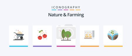 Ilustración de Naturaleza y agricultura plana 5 paquete de iconos incluyendo el medio ambiente. Planta. agricultura. agricultura. Planta. Diseño de iconos creativos - Imagen libre de derechos