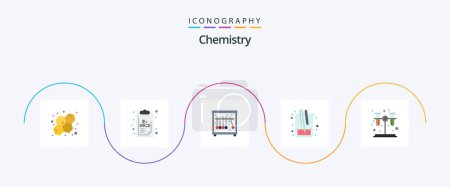 Illustration for Chemistry Flat 5 Icon Pack Including tube. chemistry. pendulum. lab. science - Royalty Free Image